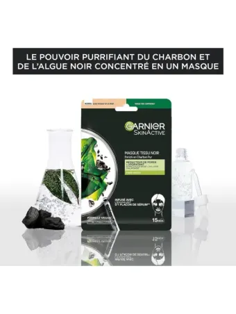 Masque Tissu au Charbon - Purifiant et Hydratant