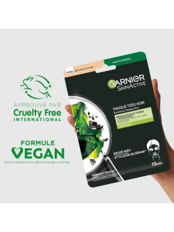 Masque Tissu au Charbon - Purifiant et Hydratant