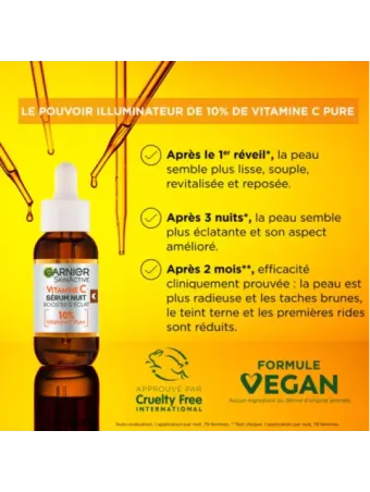 Sérum Nuit Booster d’Éclat [Vitamine C pure]